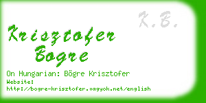 krisztofer bogre business card